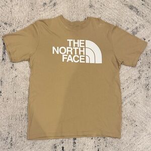 The North Face Beige Tee with White Logo